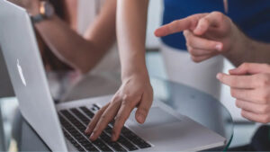 People working with computer
