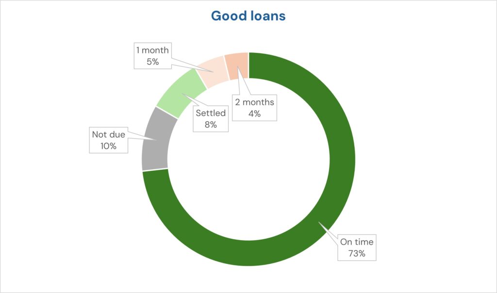 An image showing a portfolio of good loans
